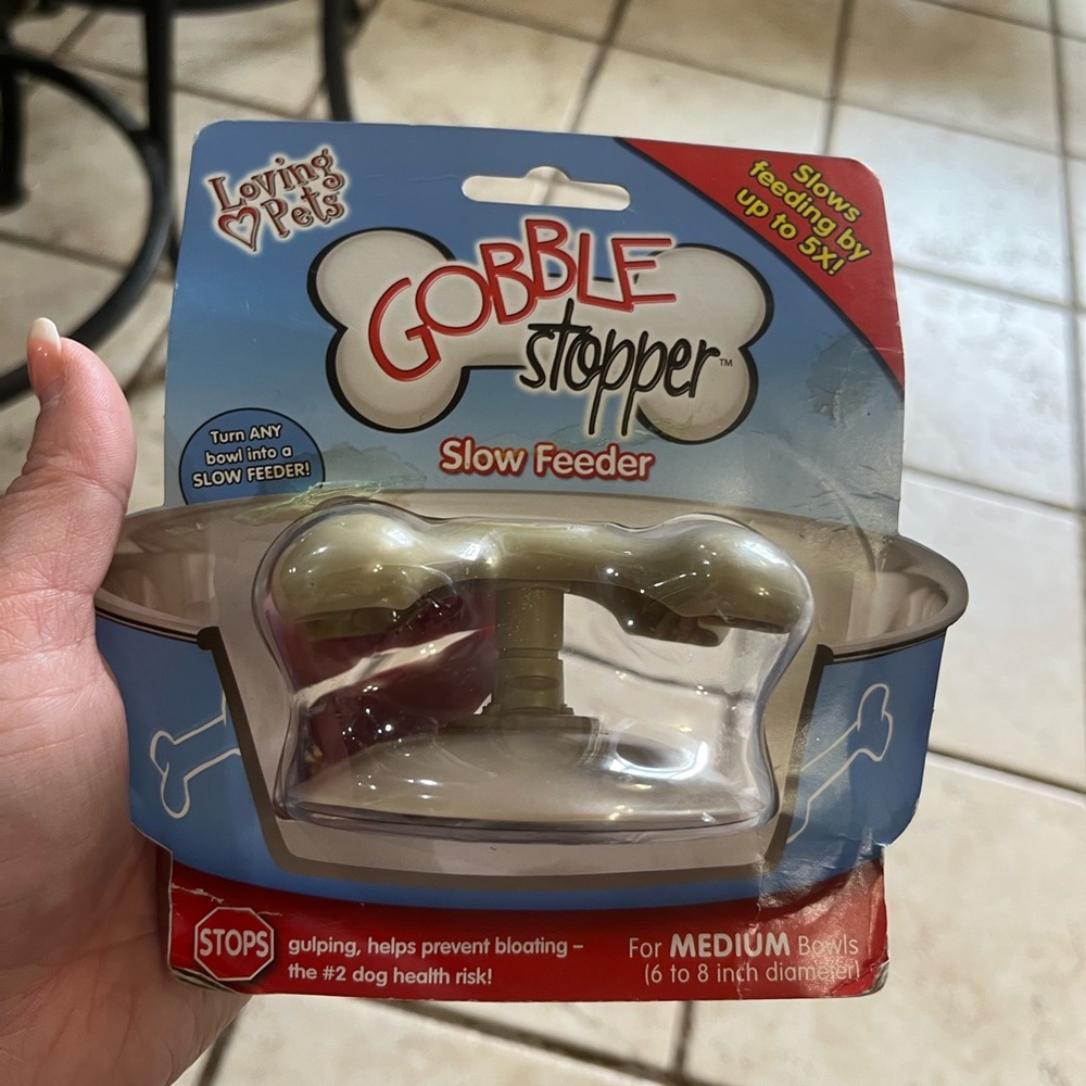 Cream Dog Bowl with Slow Feeder